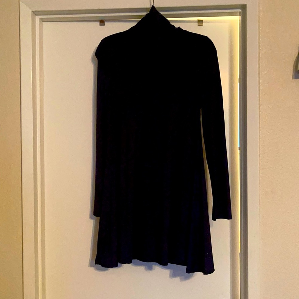 Turtle neck navy blue dress